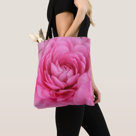 Rosa Blume Fotografie Monogramm Tasche (Von Nahem)
