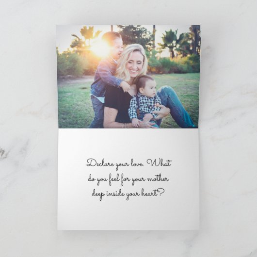 Rosa Blume Fotovorlage Muttertag Karte (Innenseite)