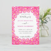 Rosa Blume Frame Wedding Einladungskarte (Stehend Vorderseite)