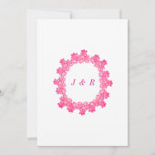 Rosa Blume Frame Wedding Einladungskarte (Rückseite)