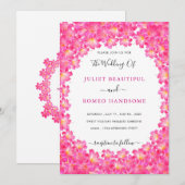 Rosa Blume Frame Wedding Einladungskarte (Vorne/Hinten)