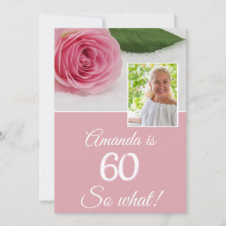 Rosa Blume Funny Foto Floral 60. Geburtstag