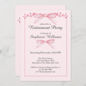 Rosa Blume für das Ruhestand von Frauen - Party Einladung (Vorne/Hinten)