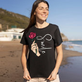 Rosa Blume für ein Lächeln niedliches motivierend T-Shirt