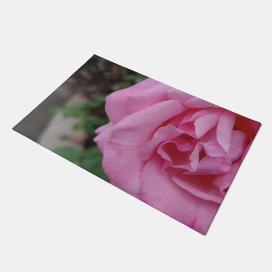 Rosa Blume Fußmatte (Schrägansicht)