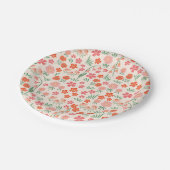 Rosa Blume Gartenpapierplatte Pappteller (Schrägansicht)