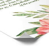 Rosa Blume Gebete des Rosenkranzes Christlich Poster (Ecke)