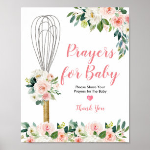 Rosa Blume Gebete für Baby Greenery Bloral Poster