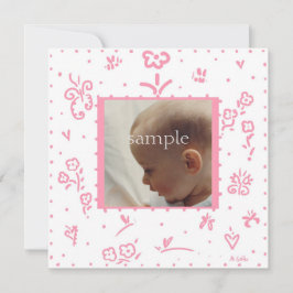 Rosa Blume Geburtsankündigung Ankündigung