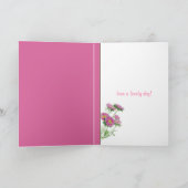 Rosa Blume Geburtskarte Karte (Innenseite)