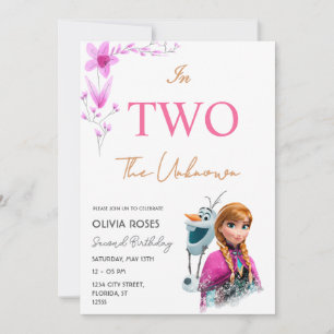 Rosa Blume Geburtstag für Kinder Einladung