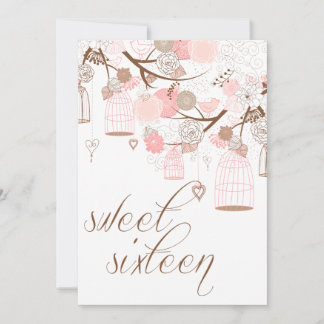 Rosa Blume & Geburtstage 16 . Geburtstag Einladung