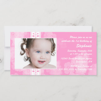 Rosa Blume Geburtstagsfeier Fotokarte