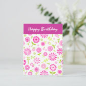 Rosa Blume Geburtstagskarte Postkarte (Stehend Vorderseite)