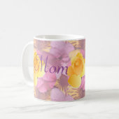 Rosa Blume Gelbe Rose Mama Tasse (Vorderseite Links)