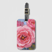 Rosa Blume Gepäckanhänger (Vorderseite Vertikal)
