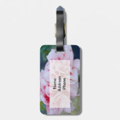 Rosa Blume Gepäckmarke Gepäckanhänger (Rückseite vertikal)