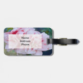 Rosa Blume Gepäckmarke Gepäckanhänger (Rückseite horizontal)