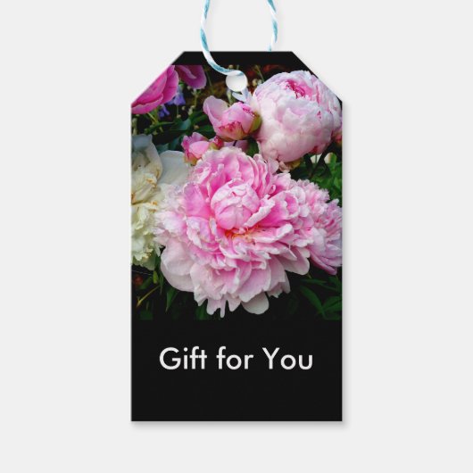 Rosa Blume Geschenkanhänger (Vorderseite)