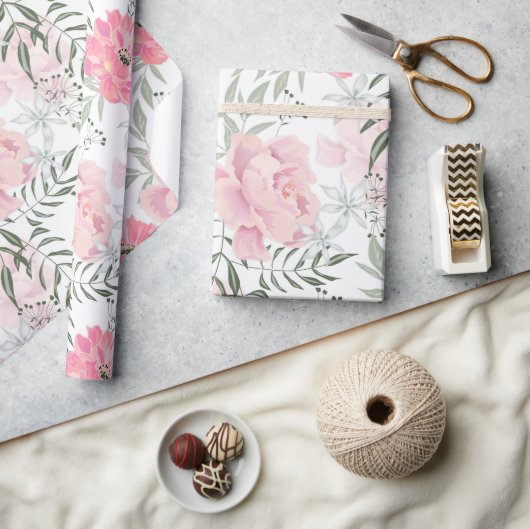 Rosa Blume Geschenkpapier (Kunsthandwerk)