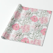 Rosa Blume Geschenkpapier (Ungerollt)