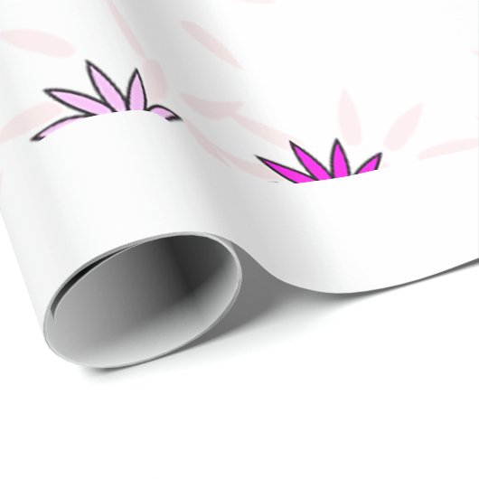 Rosa Blume Geschenkpapier (Rolleneckpunkt)