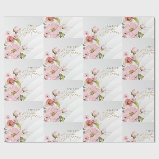 rosa Blume Geschenkpapier (Flach)