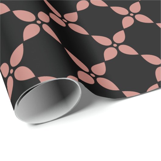 Rosa Blume Geschenkpapier (Rolleneckpunkt)
