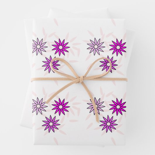 Rosa Blume Geschenkpapier Set (Beispiel)