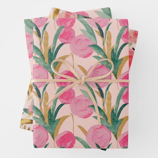 Rosa Blume Geschenkpapier Set (Beispiel)