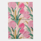 Rosa Blume Geschirrtuch (Vertikal)