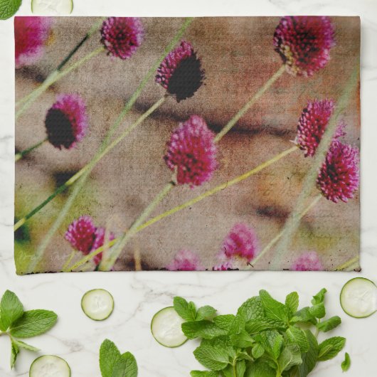 Rosa Blume Geschirrtuch (Gefaltet)