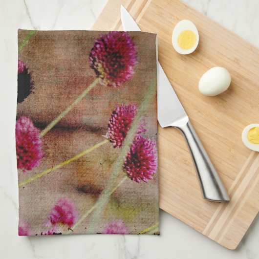 Rosa Blume Geschirrtuch (Viertel Falte)