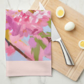 Rosa Blume Geschirrtuch (Viertel Falte)