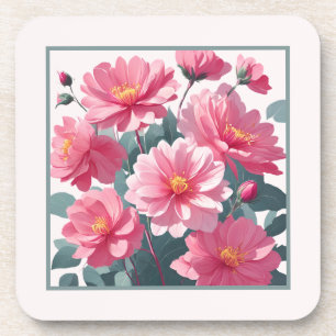 Rosa Blume Getränkeuntersetzer
