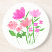 Rosa Blume Getränkeuntersetzer (Vorne)