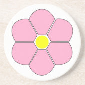 rosa Blume Getränkeuntersetzer (Vorne)