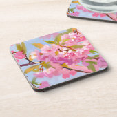 Rosa Blume Getränkeuntersetzer (Linke Seite)