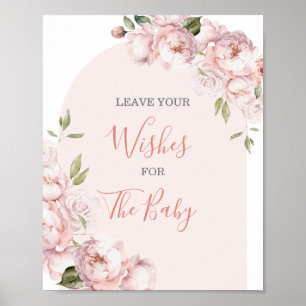 Rosa Blume Girl Baby in Bloom Verlasst Ihre Wünsch Poster