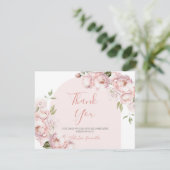 Rosa Blume Girl Baby Shower Baby in Bloom Dankeskarte (Stehend Vorderseite)