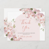 Rosa Blume Girl Baby Shower Baby in Bloom Dankeskarte (Vorne/Hinten)