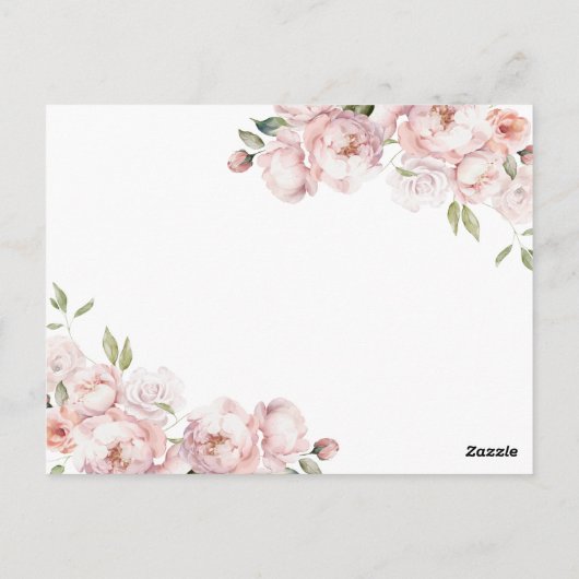 Rosa Blume Girl Baby Shower Baby in Bloom Postkarte (Rückseite)