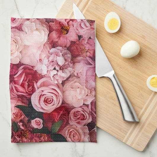 Rosa Blume Girly Lugano Geschirrtuch (Viertel Falte)