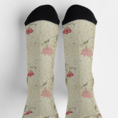 Rosa Blume Giro Morris Muster Socken (Oben)