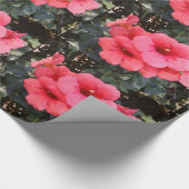 Rosa Blume glänzendes Wrapping Paper Geschenkpapier (Ecke)