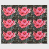 Rosa Blume glänzendes Wrapping Paper Geschenkpapier (Flach)