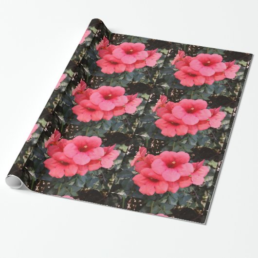 Rosa Blume glänzendes Wrapping Paper Geschenkpapier (Ungerollt)