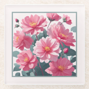 Rosa Blume Glasuntersetzer