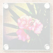 Rosa Blume Glasuntersetzer (Rückseite)