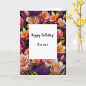 Rosa Blume Glücklich zum Geburtstag Karte (Gelbe Blume)